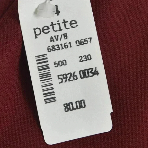 NWT Vintage Braemar Wool Pencil Shirt  Burgundy Size 4 Petite - Picture 6 of 10